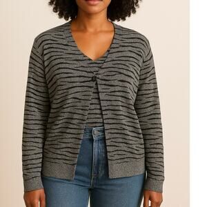 90s Liz Claiborne Tiger Stripe Twinset M Office Siren Indie Sleaze Set